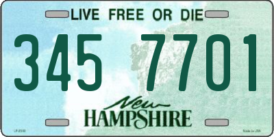 NH license plate 3457701