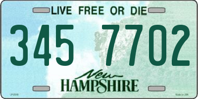 NH license plate 3457702
