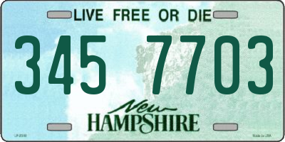NH license plate 3457703