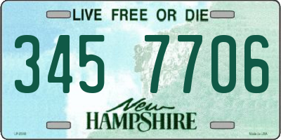 NH license plate 3457706