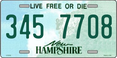 NH license plate 3457708
