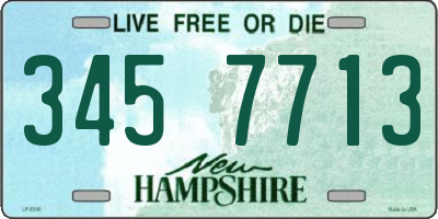 NH license plate 3457713