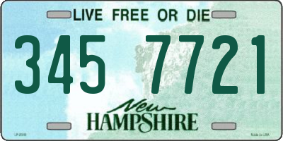 NH license plate 3457721