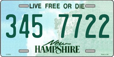 NH license plate 3457722