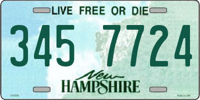 NH license plate 3457724