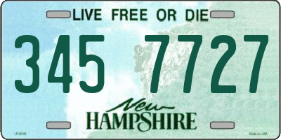 NH license plate 3457727