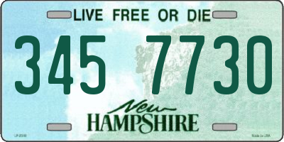 NH license plate 3457730