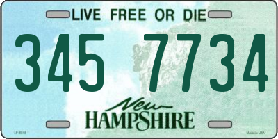 NH license plate 3457734