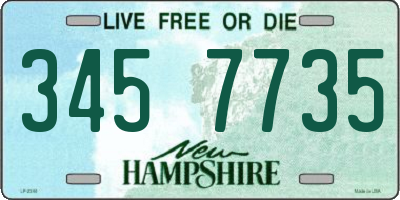 NH license plate 3457735