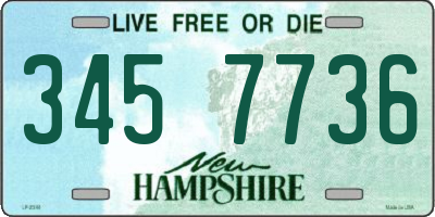 NH license plate 3457736