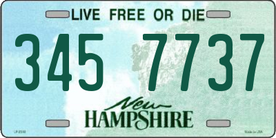 NH license plate 3457737