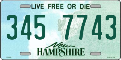 NH license plate 3457743