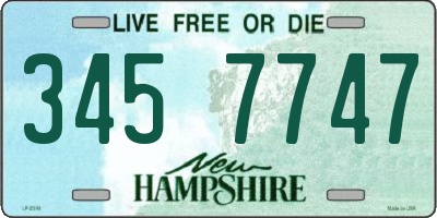 NH license plate 3457747