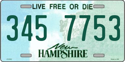 NH license plate 3457753
