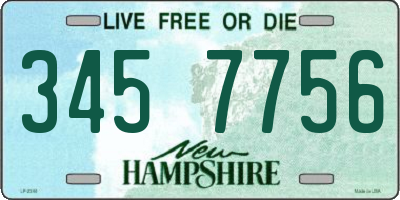 NH license plate 3457756