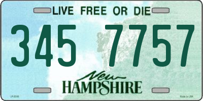 NH license plate 3457757