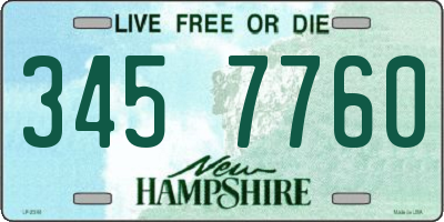 NH license plate 3457760