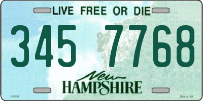 NH license plate 3457768
