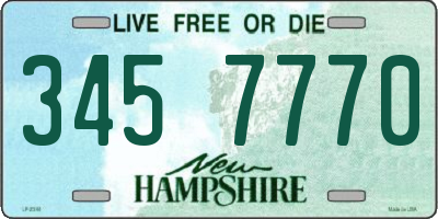 NH license plate 3457770