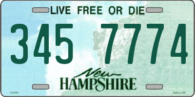 NH license plate 3457774