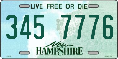 NH license plate 3457776
