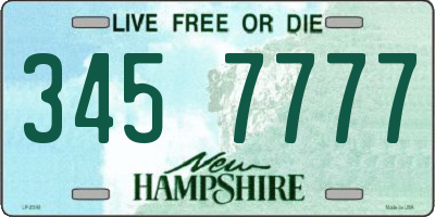 NH license plate 3457777