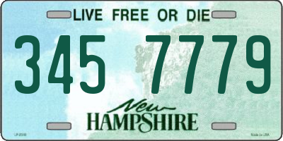 NH license plate 3457779