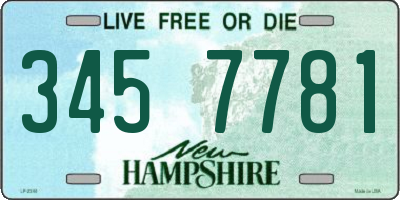 NH license plate 3457781