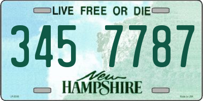 NH license plate 3457787