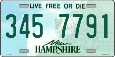 NH license plate 3457791