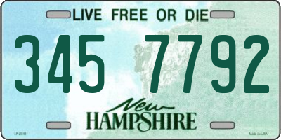 NH license plate 3457792