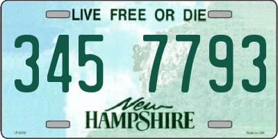 NH license plate 3457793