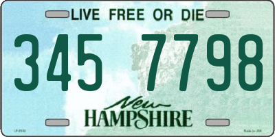 NH license plate 3457798