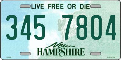 NH license plate 3457804