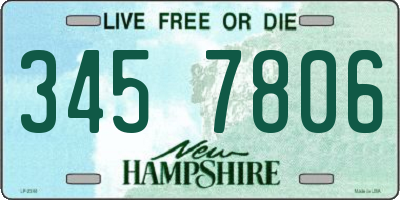 NH license plate 3457806