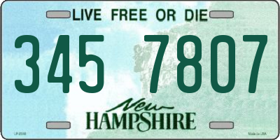 NH license plate 3457807