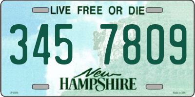 NH license plate 3457809
