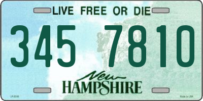 NH license plate 3457810