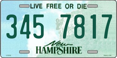 NH license plate 3457817