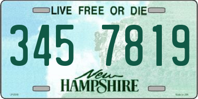 NH license plate 3457819