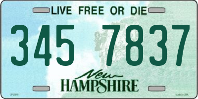 NH license plate 3457837