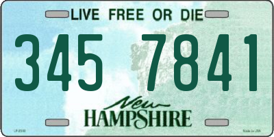 NH license plate 3457841