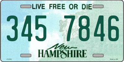 NH license plate 3457846