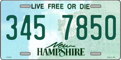 NH license plate 3457850