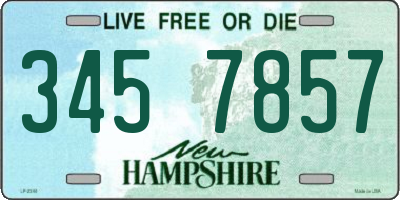 NH license plate 3457857