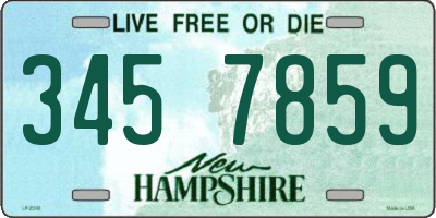 NH license plate 3457859