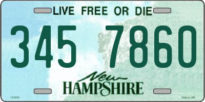 NH license plate 3457860