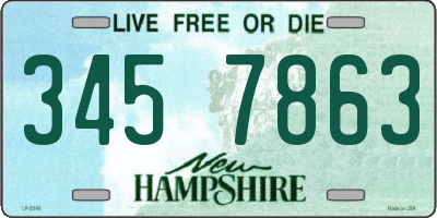 NH license plate 3457863