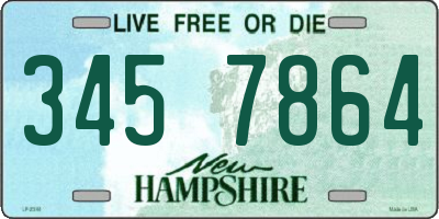 NH license plate 3457864