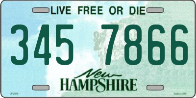 NH license plate 3457866